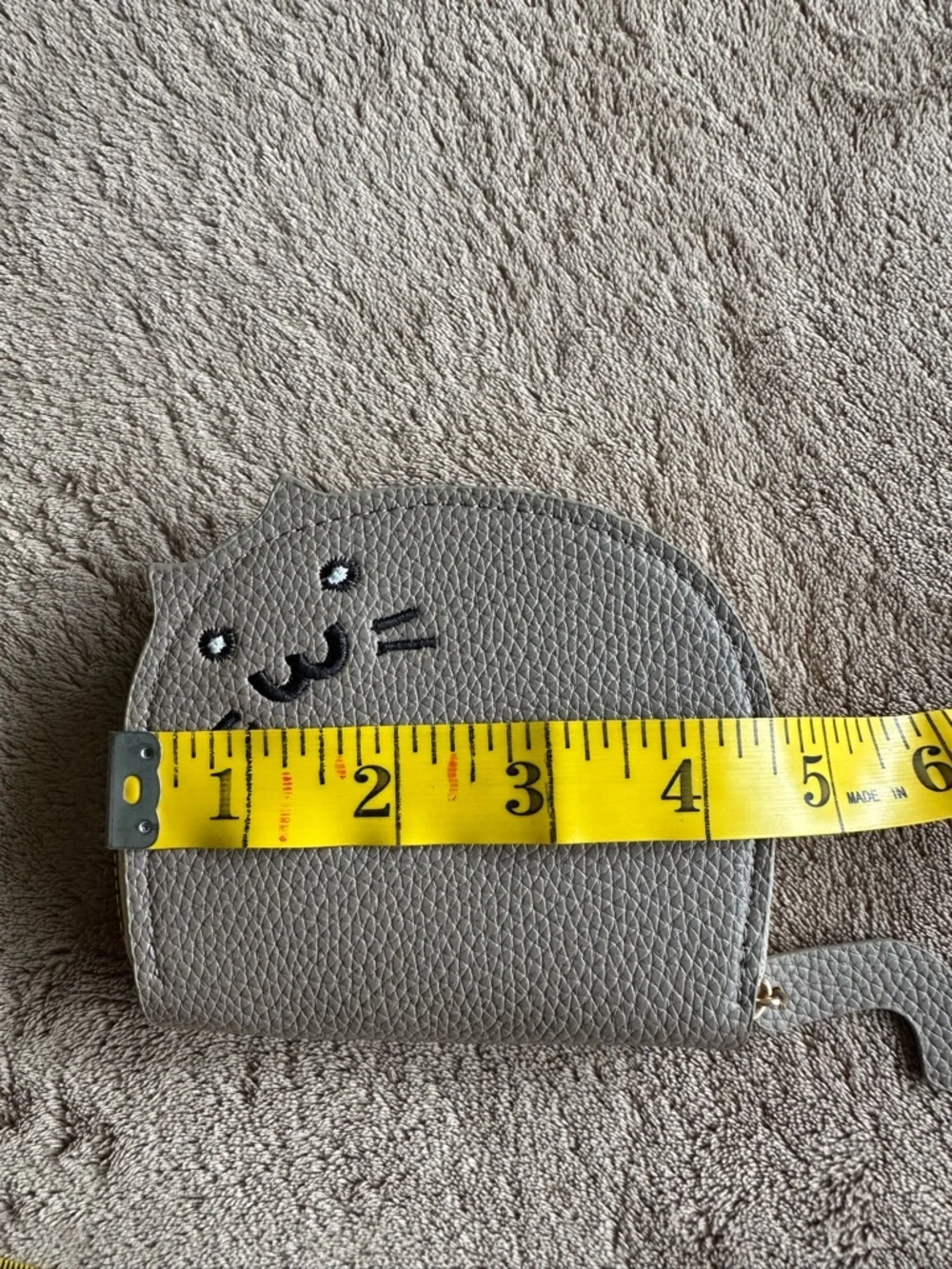Brown Cat-Shaped Zip Pouch Wallet - Unbranded, coin purse cat.